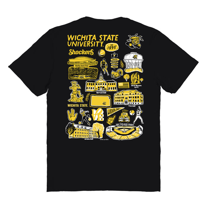 Wichita State Shockers WSU Vive La Fete Impressions Artwork Womens Cotton Tshirt - Vive La Fête - Online Apparel Store