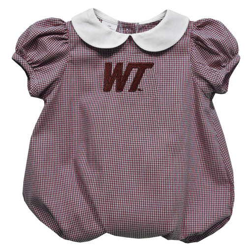 West Texas A&M Buffaloes Embroidered Maroon Girls Baby Bubble Short Sleeve