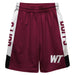West Texas A&M Buffaloes Vive La Fete Game Day Maroon Stripes Boys Solid White Athletic Mesh Short