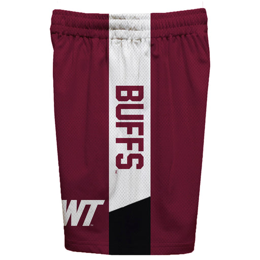 West Texas A&M Buffaloes Vive La Fete Game Day Maroon Stripes Boys Solid White Athletic Mesh Short - Vive La Fête - Online Apparel Store