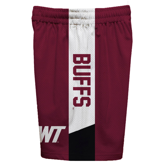 West Texas A&M Buffaloes Vive La Fete Game Day Maroon Stripes Boys Solid White Athletic Mesh Short - Vive La Fête - Online Apparel Store