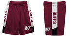 West Texas A&M Buffaloes Vive La Fete Game Day Maroon Stripes Boys Solid White Athletic Mesh Short - Vive La Fête - Online Apparel Store
