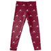 West Texas A&M Buffaloes Vive La Fete Girls Game Day All Over Logo Elastic Waist Classic Play Maroon Leggings Tights