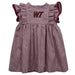West Texas A&M Buffaloes Embroidered Maroon Gingham Ruffle Dress