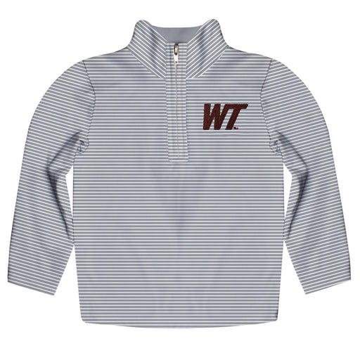 West Texas A&M Buffaloes Embroidered Gray Stripes Quarter Zip Pullover
