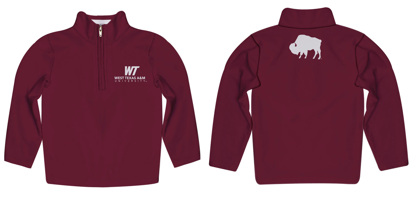 West Texas A&M Buffaloes Vive La Fete Game Day Solid Maroon Quarter Zip Pullover Sleeves - Vive La Fête - Online Apparel Store