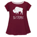 West Texas A&M Buffaloes Vive La Fete Girls Game Day Short Sleeve Maroon Top with School Logo and Name