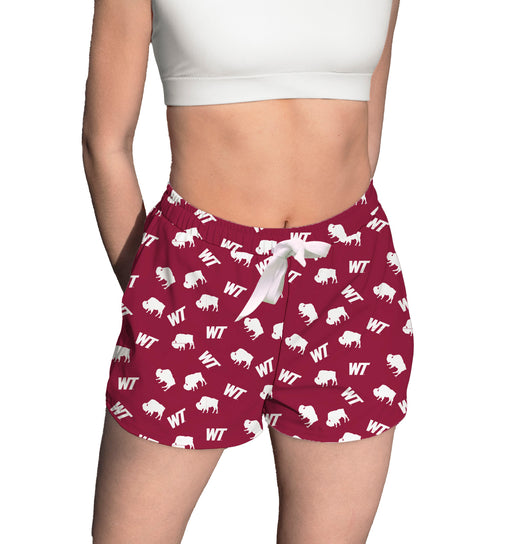 West Texas A&M Buffaloes Vive La Fete Game Day All Over Logo Womens Lounge Shorts