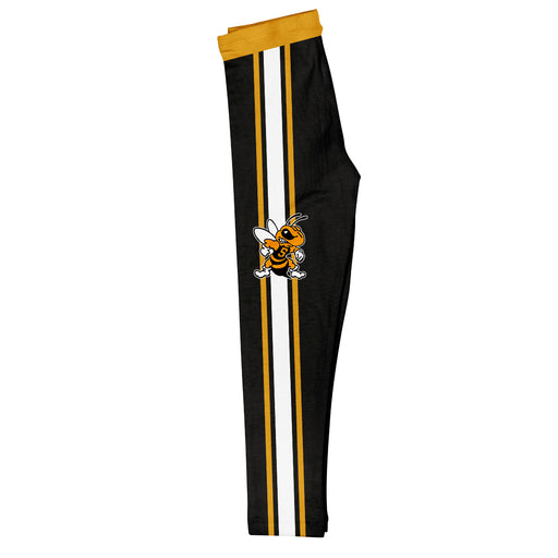 West Virginia Yellow Jackets WVSU Vive La Fete Girls Game Day Black with Gold Stripes Leggings Tights - Vive La Fête - Online Apparel Store