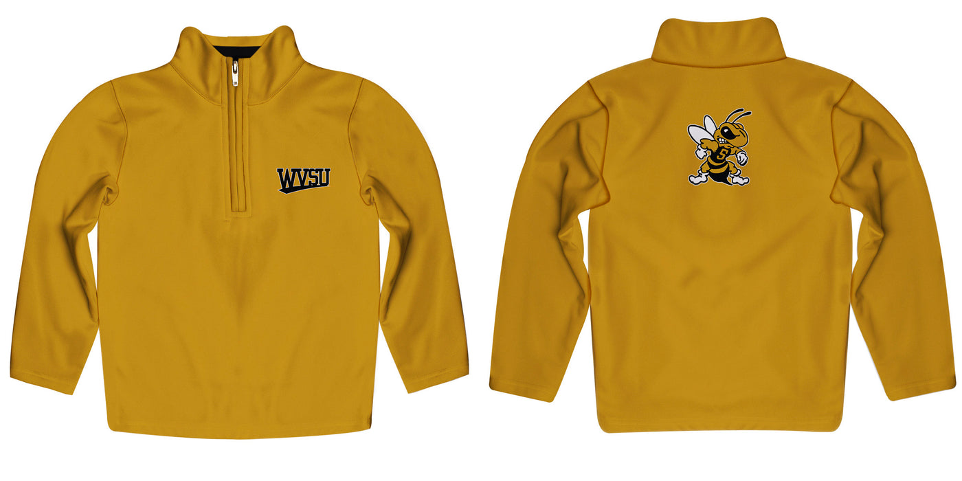 West Virginia Yellow Jackets WVSU Vive La Fete Game Day Solid Gold Quarter Zip Pullover Sleeves - Vive La Fête - Online Apparel Store