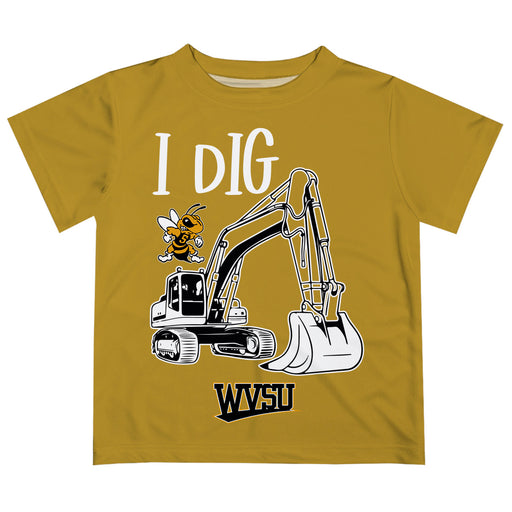 West Virginia Yellow Jackets WVSU Vive La Fete Excavator Boys Game Day Gold Short Sleeve Tee