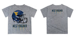 West Virginia University Mountaineers Original Dripping Football Helmet Heather Gray T-Shirt by Vive La Fete - Vive La Fête - Online Apparel Store