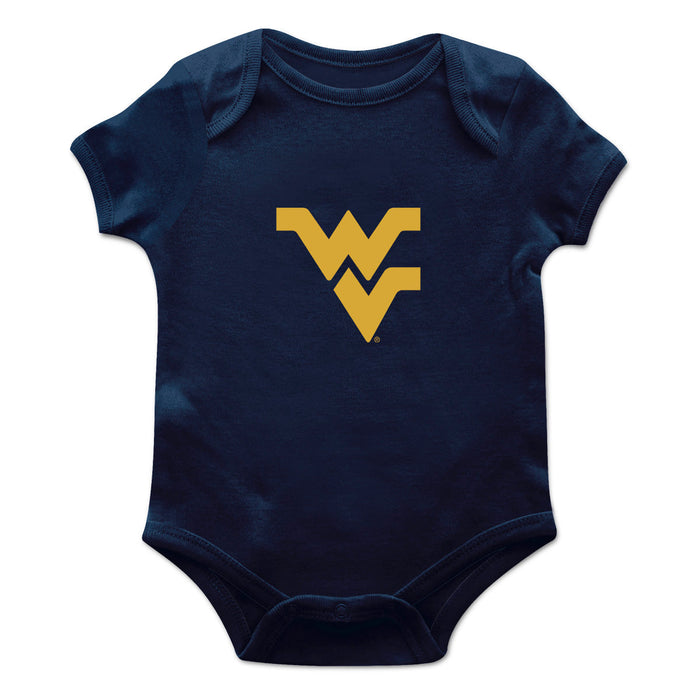 West Virginia University Mountaineers Cotton Short Sleeve Bodysuit Navy