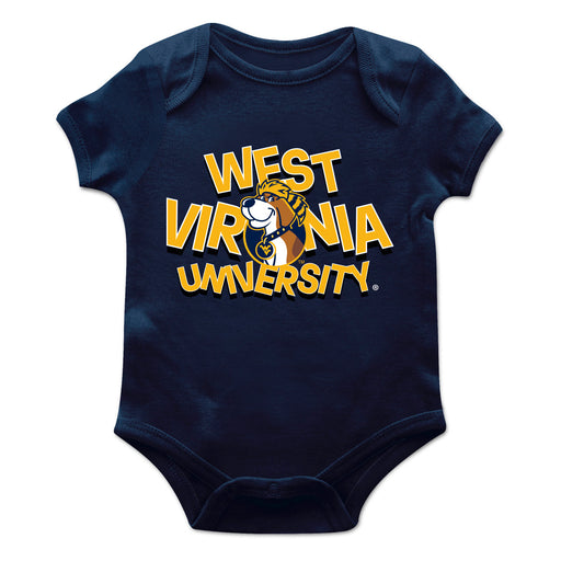 West Virginia Mountaineers Vive La Fete Infant Game Day Navy Short Sleeve Bodysuit