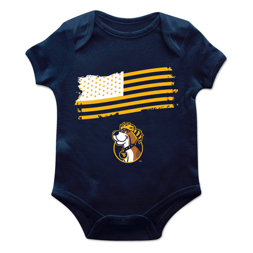West Virginia Mountaineers Vive La Fete Infant Game Day Navy Short Sleeve Bodysuit