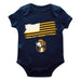 West Virginia Mountaineers Vive La Fete Infant Game Day Navy Short Sleeve Bodysuit