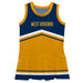 West Virginia Mountaineers Vive La Fete Game Day Navy and Gold Sleeveless Chearleader Dress