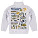 West Virginia University Mountaineers Hand Sketched Vive La Fete Impressions Artwork White Boys Quarter Zip Pullover V1 - Vive La Fête - Online Apparel Store