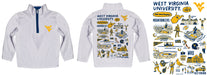 West Virginia University Mountaineers Hand Sketched Vive La Fete Impressions Artwork White Boys Quarter Zip Pullover V1 - Vive La Fête - Online Apparel Store