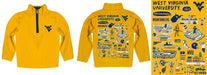 West Virginia University Mountaineers Hand Sketched Vive La Fete Impressions Artwork Gold Boys Quarter Zip Pullover V1 - Vive La Fête - Online Apparel Store