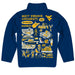 West Virginia University Mountaineers Hand Sketched Vive La Fete Impressions Artwork Navy Boys Quarter Zip Pullover V1 - Vive La Fête - Online Apparel Store