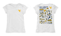 West Virginia Mountaineers Hand Sketched Vive La Fete Impressions Artwork White Girls Cotton Short Sleeve Tee - Vive La Fête - Online Apparel Store