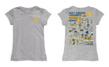 West Virginia Mountaineers Hand Sketched Vive La Fete Impressions Artwork Grey Girls Cotton Short Sleeve Tee - Vive La Fête - Online Apparel Store