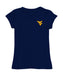 West Virginia Mountaineers Hand Sketched Vive La Fete Impressions Artwork Navy Girls Cotton Short Sleeve Tee