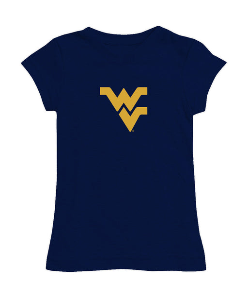 West Virginia University Mountaineers Girl´s Fitted Cotton T-shirt Navy