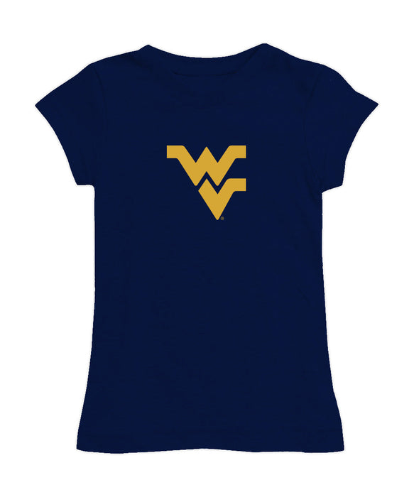 West Virginia University Mountaineers Girl´s Fitted Cotton T-shirt Navy