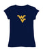 West Virginia University Mountaineers Girl´s Fitted Cotton T-shirt Navy