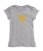 West Virginia University Mountaineers Girl´s Fitted Cotton T-shirt Grey