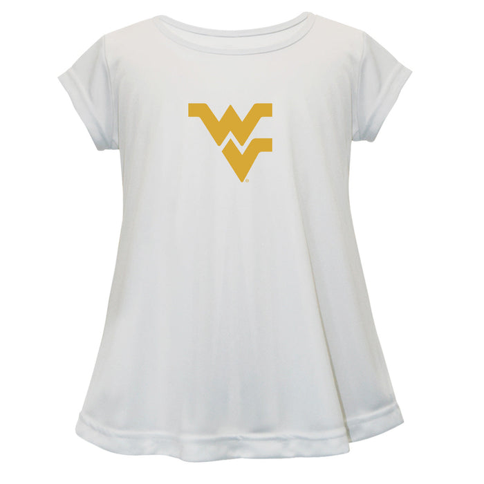West Virginia University Mountaineers Short Sleeve Youth Cotton Top White