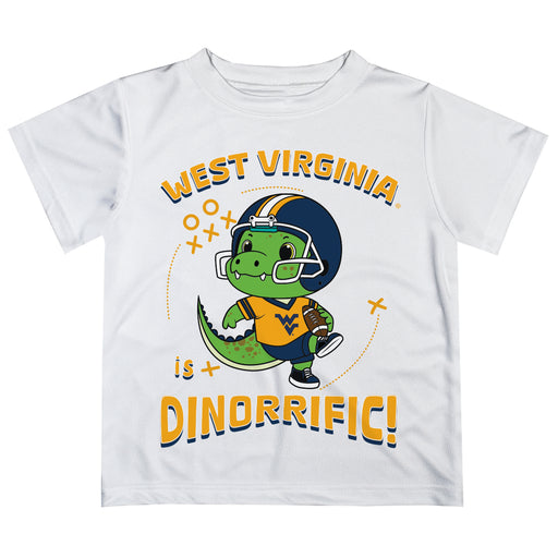 West Virginia University Mountaineers Vive La Fete Dinorrific Boys Game Day White Short Sleeve Tee
