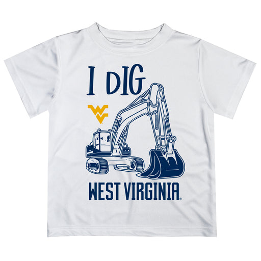 West Virginia University Mountaineers Vive La Fete Excavator Boys Game Day White Short Sleeve Tee
