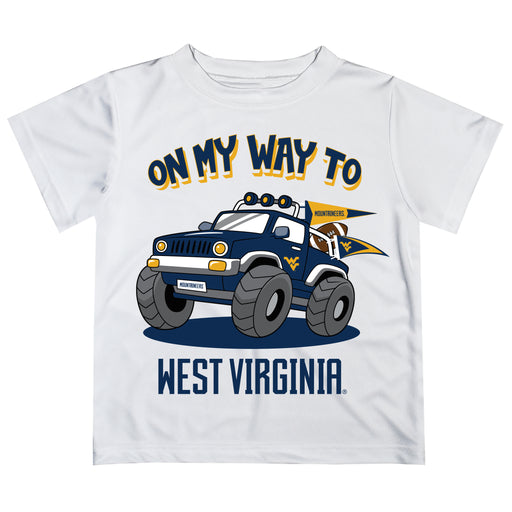 West Virginia University Mountaineers Vive La Fete Monster Truck Boys Game Day White Short Sleeve Tee