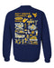 West Virginia Mountaineers Hand Sketched Vive La Fete Impressions Artwork Navy Crew Neck Sweatshirt for Women - Vive La Fête - Online Apparel Store