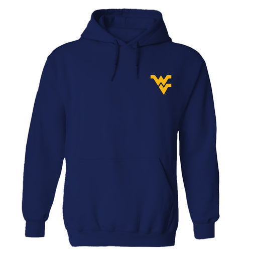 West Virginia Mountaineers Hand Sketched Vive La Fete Impressions Artwork Navy Cotton Fleece Long Sleeve Hoodie