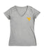 West Virginia Mountaineers Hand Sketched Vive La Fete Impressions Artwork Grey Women Cotton Short Sleeve V-Neck Tshirt