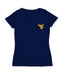 West Virginia Mountaineers Hand Sketched Vive La Fete Impressions Artwork Navy Women Cotton Short Sleeve V-Neck Tshirt
