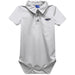 Wisconsin-Whitewater Warhawks Embroidered White Solid Knit Boys Polo Bodysuit