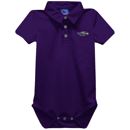 Wisconsin-Whitewater Warhawks Embroidered Purple Solid Knit Boys Polo Bodysuit