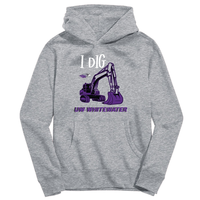 Williams College Ephs Vive La Fete Excavator Grey Cotton Hoodie