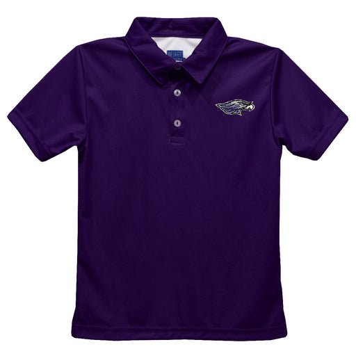 Wisconsin-Whitewater Warhawks Embroidered Purple Short Sleeve Polo Box Shirt