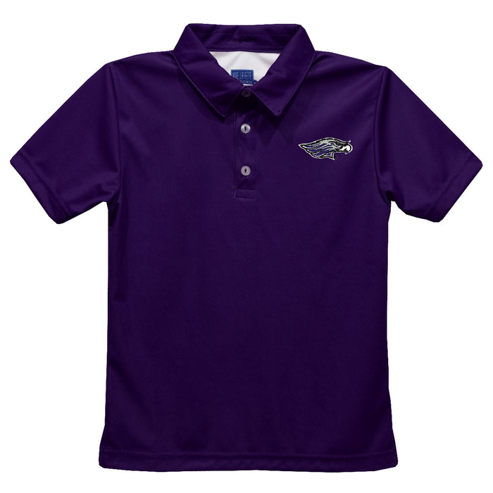 Wisconsin-Whitewater Warhawks Embroidered Purple Short Sleeve Polo Box Shirt