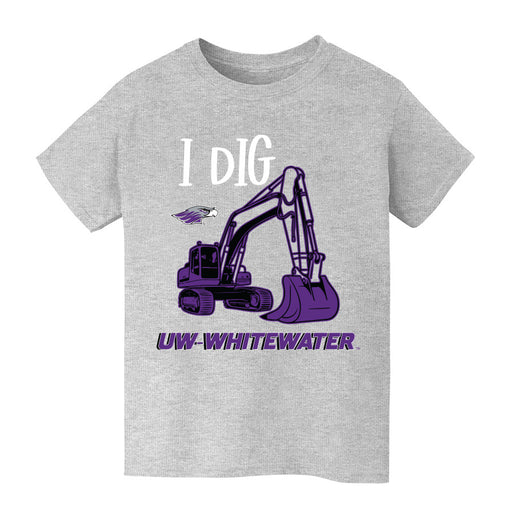 Williams College Ephs Vive La Fete Excavator Grey Cotton Short Sleeve Tee