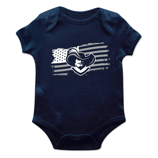 Xavier University Musketeers Vive La Fete Infant Game Day Navy Short Sleeve Bodysuit