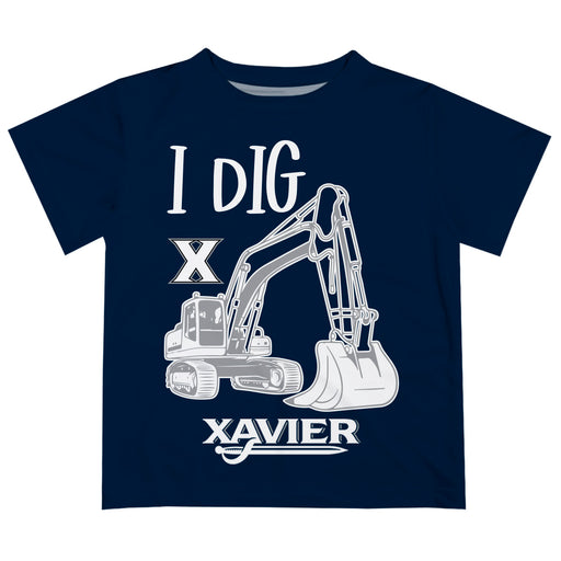 Xavier University Musketeers Vive La Fete Excavator Boys Game Day Blue Short Sleeve Tee
