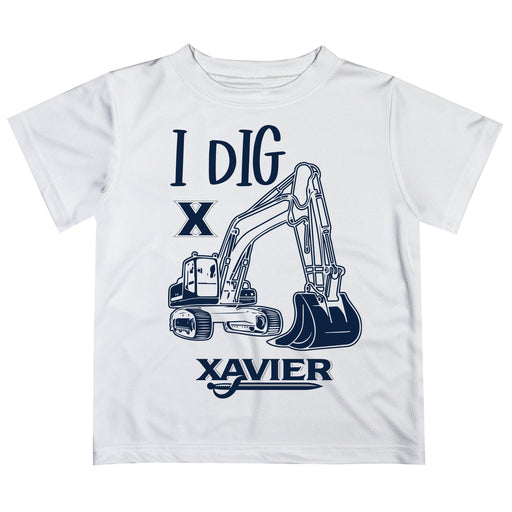 Xavier University Musketeers Vive La Fete Excavator Boys Game Day White Short Sleeve Tee