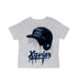 Xavier University Musketeers Original Dripping Baseball Helmet Grey Cotton T-Shirt  by Vive La Fete